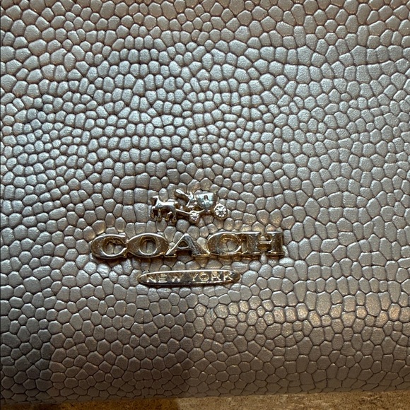 Coach Metallic Silver Studded Wallet - Picture 2 of 14